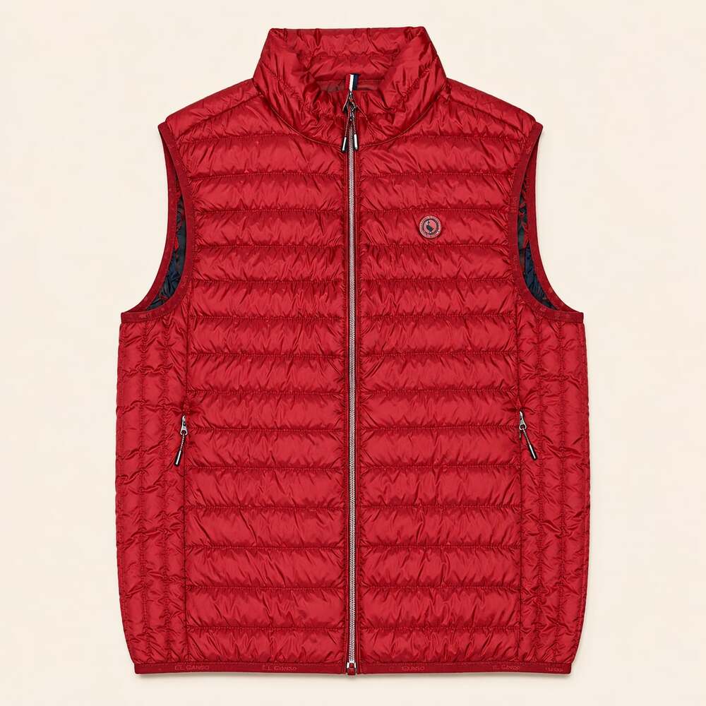 El Ganso Red Puffer Vest Size M Quilted Gorpcore Preppy Outdoor Gilet